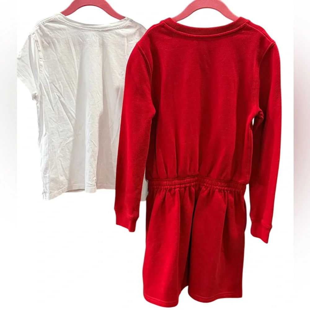 Polo Ralph Lauren girls Red Bear Dress and White Tee Set size M 8-10 - Picture 3 of 11